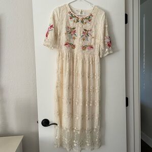 Petal Lush Cream Dress- XS.